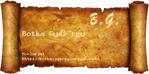 Botka György névjegykártya