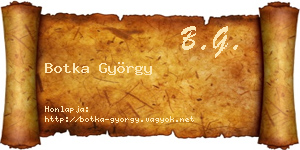 Botka György névjegykártya